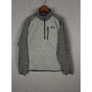 Patagonia Mens Large Better Sweater 1/4 Zip Pullover Fleece 2-Tone Gray